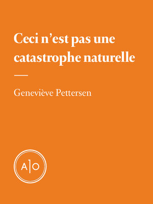 cover image of Ceci n'est pas une catastrophe naturelle